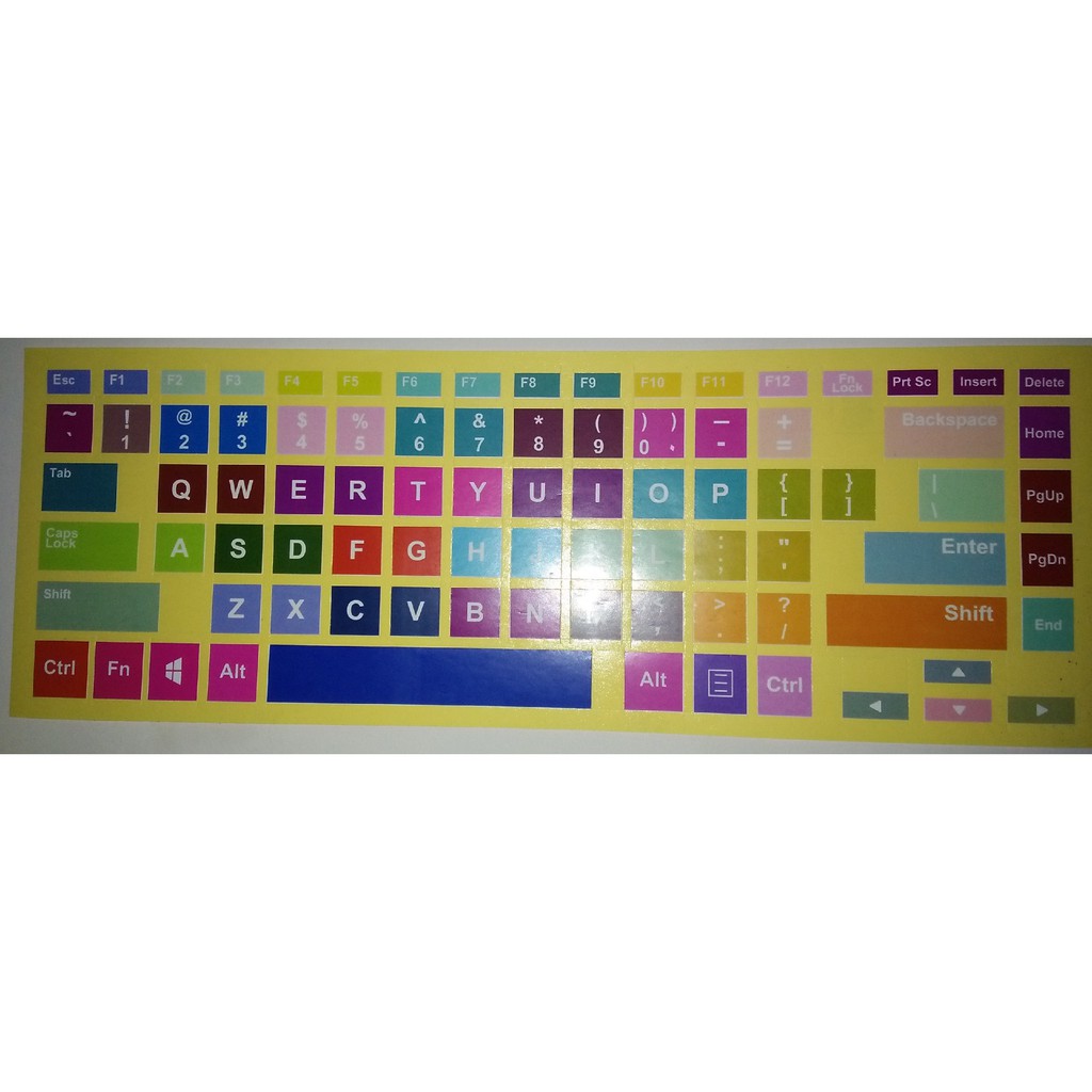 Sticker Keyboard English Full Keyboard Warna Warni 54 Warna Shopee Indonesia