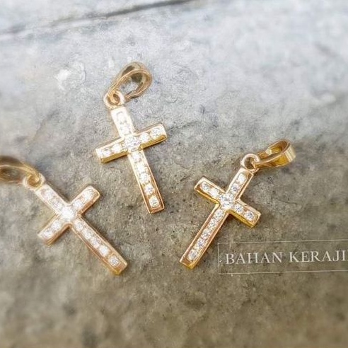 liontin goldpated 18k salib gold emas