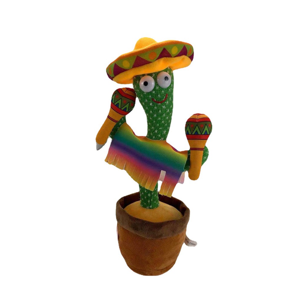 HZ Mainan Boneka Kaktus LED Menari Music Dan Rekam Suara/Dancing Cactus Toy Dancing Cactus