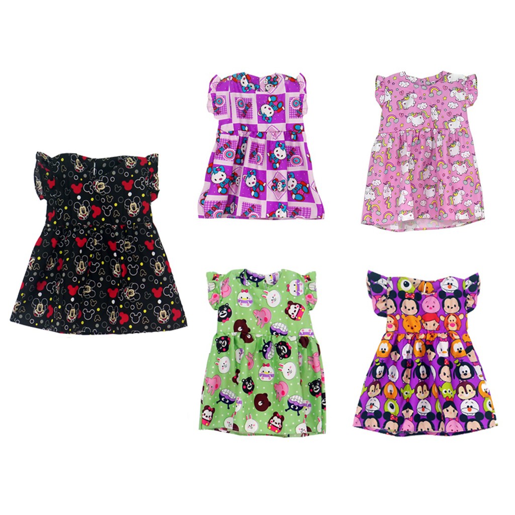 PA DRESS KARAKTER ANAK DASTER RUFFLE ANAK BAJU ANAK PEREMPUAN HOME DRESS TERLARIS