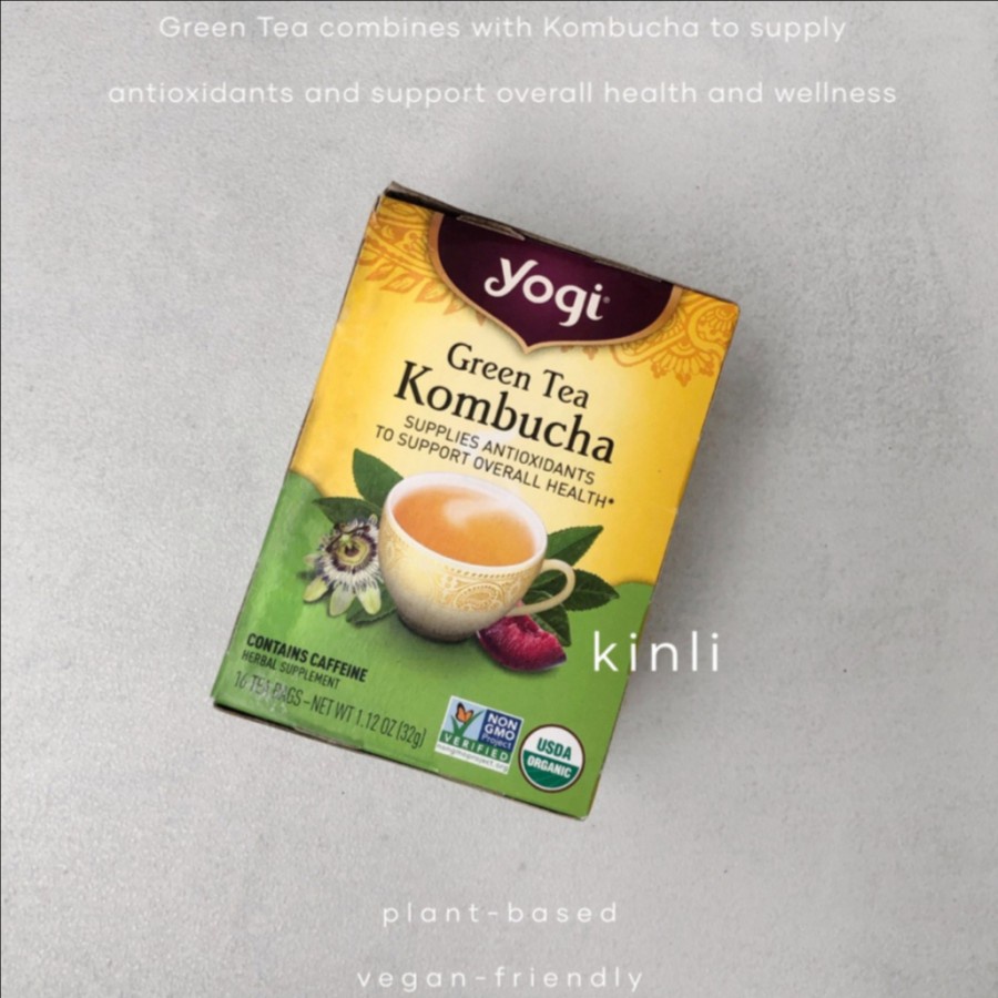 yogi tea green tea super kombucha antioxidant 16 teabags immune health