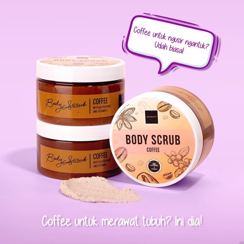 SCARLETT Whitening Coffee Edition Series NEW (Body Scrub 250ml / Shower Scrub Gel 300ml) BPOM