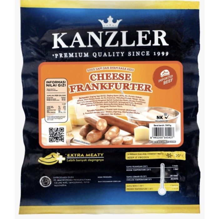 

Kanzler Cheese Frankfurter 360gr