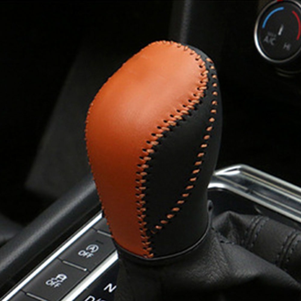 Case Cover Knob Pemindah Kepala Gear Mobil Bahan Kulit Untuk VW Golf6 7 MK6 MK7 GTI DSG Tiguan POLO BORA Passat B7 Tiguan Touran