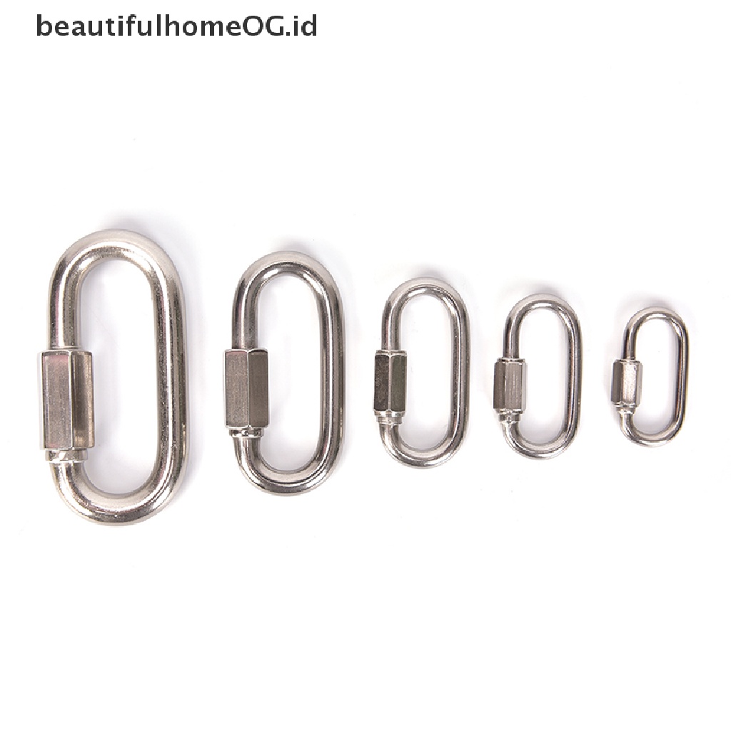 / Beautifulhomeog.id / Set Carabiner Stainless Steel Dengan Kunci Sekrup Untuk Panjat Tebing