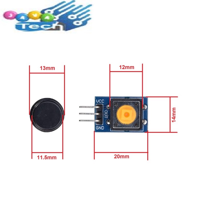 Modul Saklar Tekan 3 Pin Momentary Tactile Switch Push Button 12mm