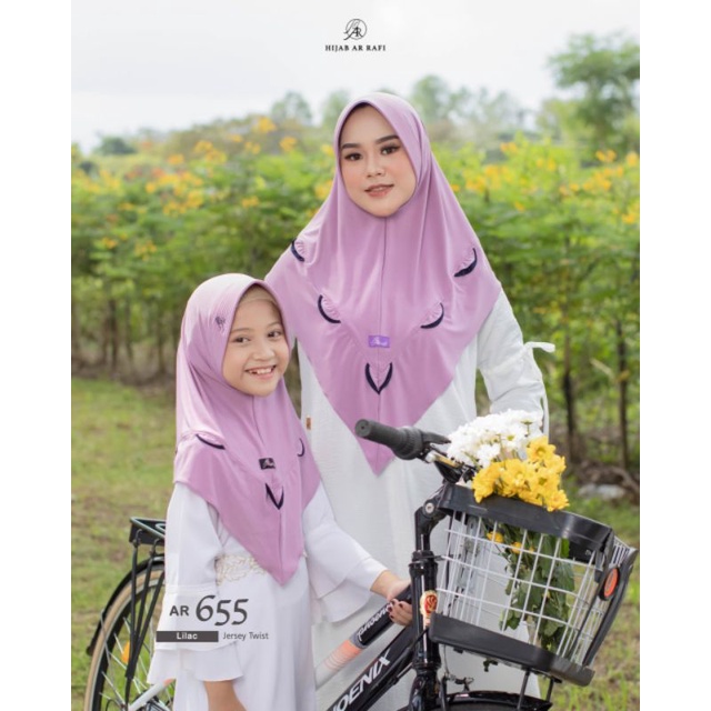 Hijab Couple Moms Kids AR655 Arrafi - Jilbab Kerudung Instan Kembar Seragam Ibu Anak Bahan Adem Mode