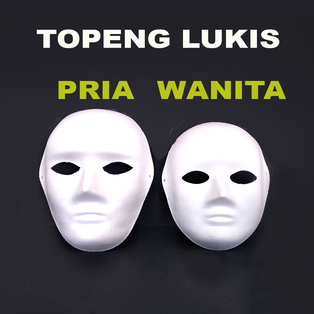 Topeng Lukis Wajah Polos Putih