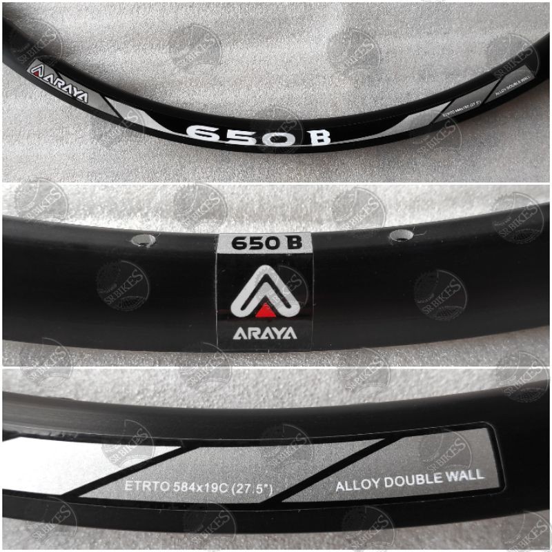 Velg Rims Sepeda 27.5 ALLOY (32 &amp; 36 Hole) DOUBLE WALL. ARAYA 650B