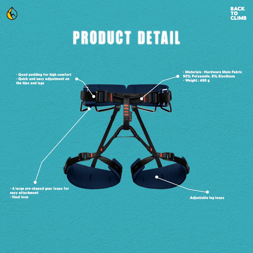 Harness Mammut 4 slide - Safety Panjat Tebing - Harnest Climbing