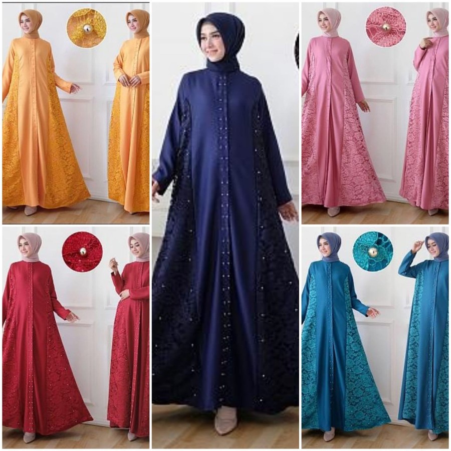 Gamis Remaja Terbaru Gamis Brukat Baju Muslim Baju Gamis Syari Wanita Terbaru Maxi Dress Wanita Baju