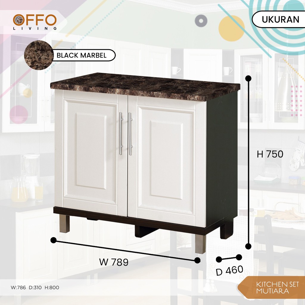 Offo Living - Kitchen Set Rak Bawah 2 Pintu KBD010880I