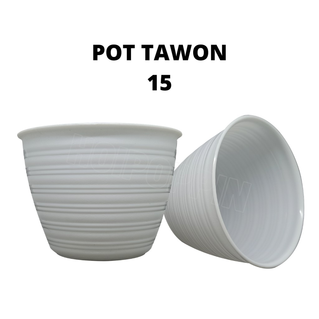 HPP - POT TAWON 15 / POT TAWON / POT 15 CM / POT PUTIH / POT INDOOR / POT BUNGA / POT WARNA / POT TANAMAN