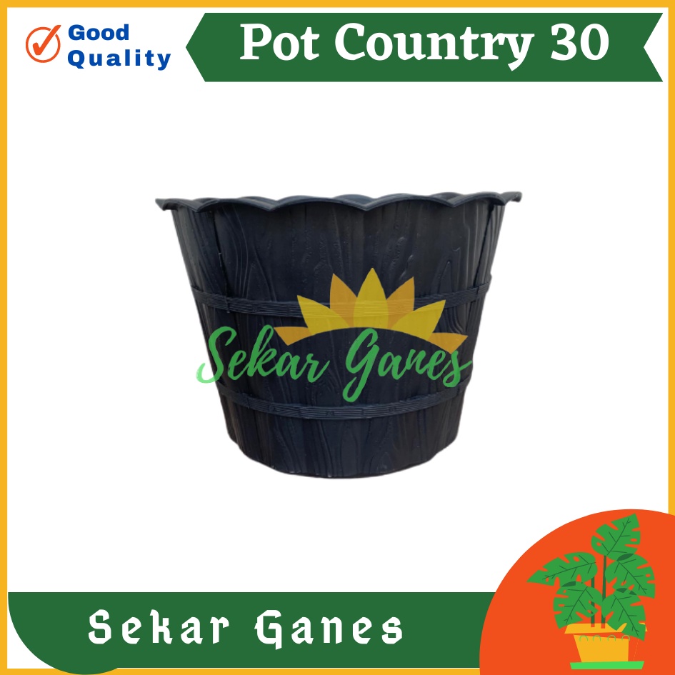 Pot Shallom Country 30 Hitam Pot Motif Gentong Kayu Tebal Cantik Pot Bunga Putih Besar Murah - Pot Motif Bambu Putih SHALLOM COUNTRY 30 pot bunga putih motif gentong kayu tebal cantik