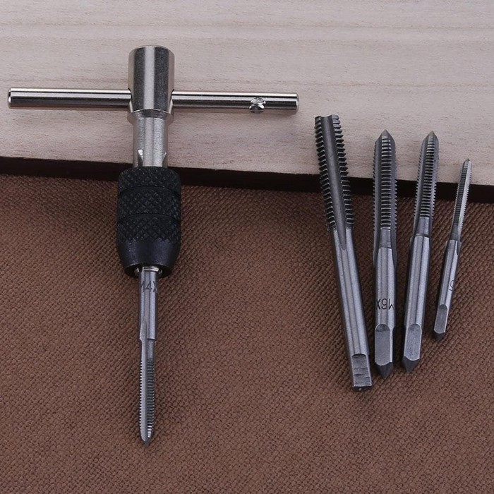 Mata Bor Pembuat Ulir Baut M3-M8 Set 6pc Hand Tap Drill Bits *SE06