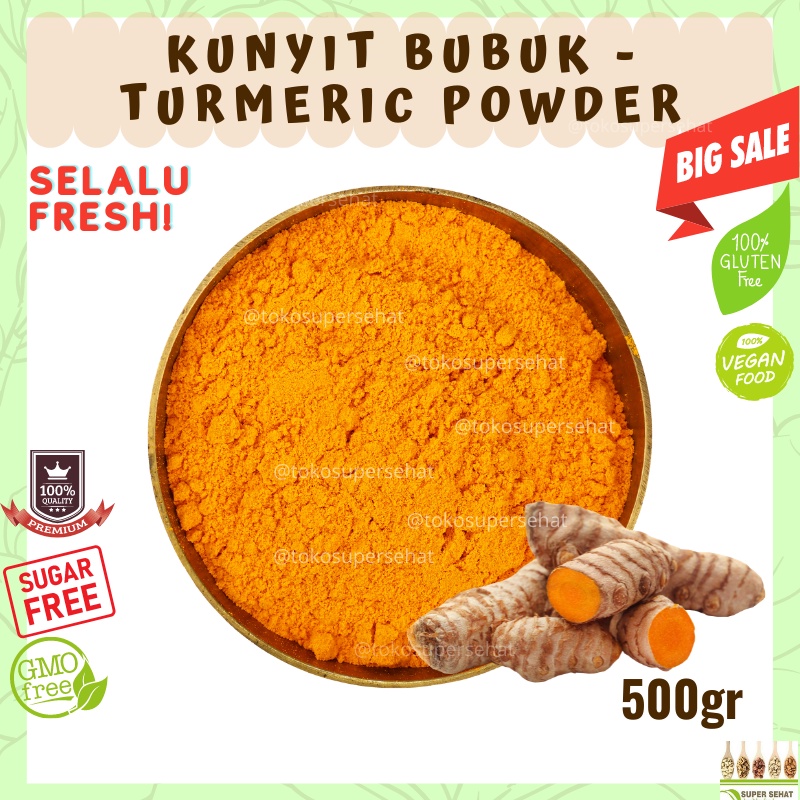 

KUNYIT BUBUK 500gr Kunir Bubuk 500gr / Turmeric Powder 500gr