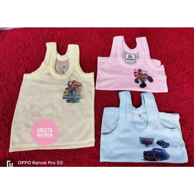 (3pcs) singlet sablon bayi/anak size S,M,LXL