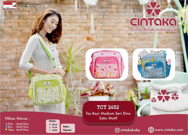 Cintaka Tas Bayi Kecil / Medium / Besar Saku Motif Dino Series - TCT 2451 2452 2453