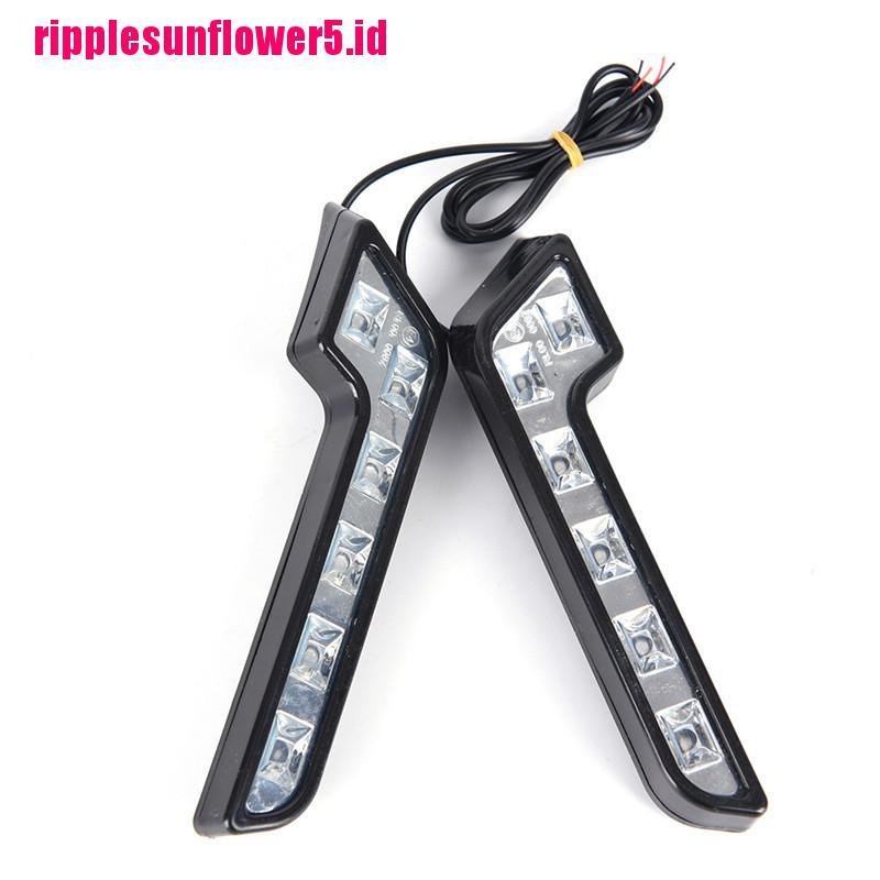 2pcs Lampu Led 6smd 12V Warna Putih Untuk DRL / Fog Lamp Mobil