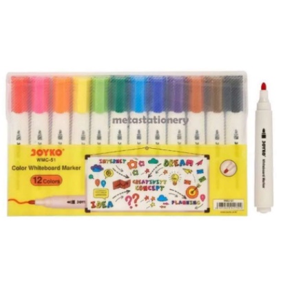 

Spidol Papan Tulis Set 12 Warna Joyko WMC-51 Colour Whiteboard Marker
