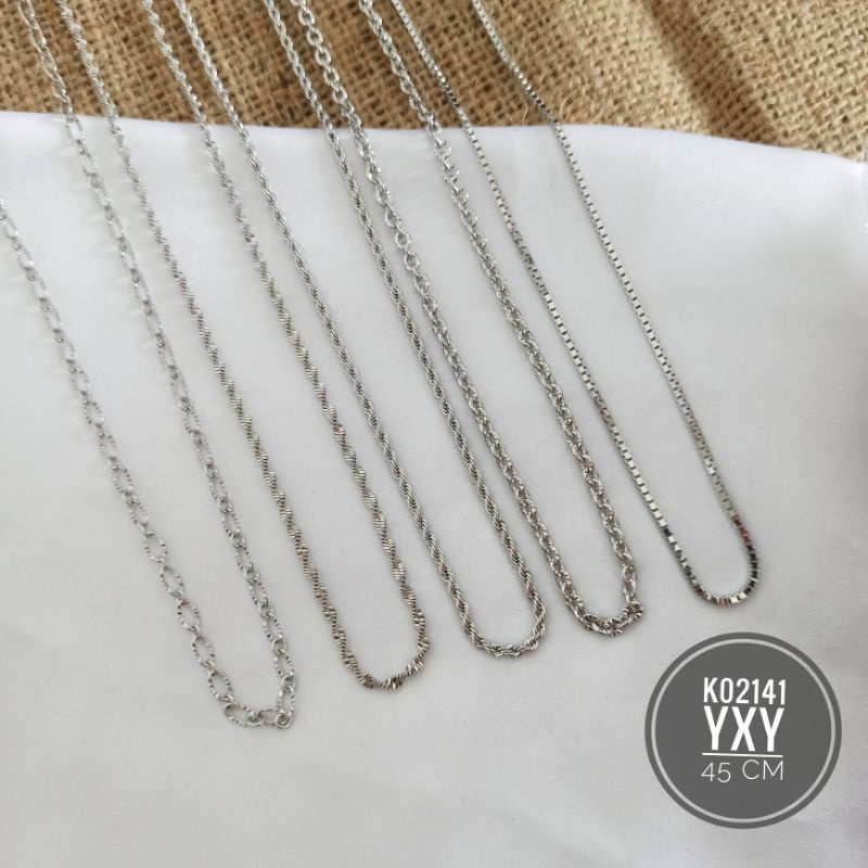 Kalung Yaxiya Rantai Silver 45cm K02141