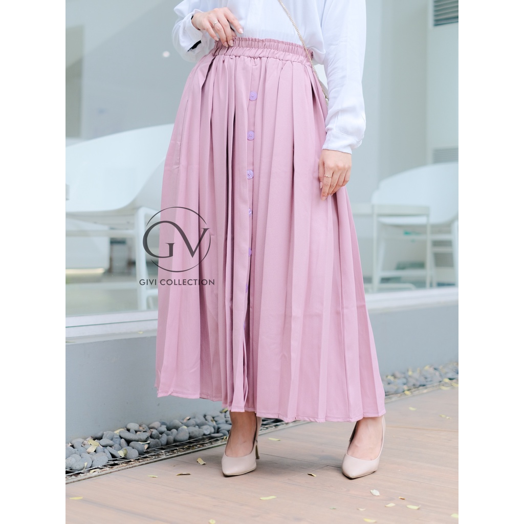 rok rempel kancing | Rok payung rempel full depan belakang | rok payung moscrepe | rok muslimah