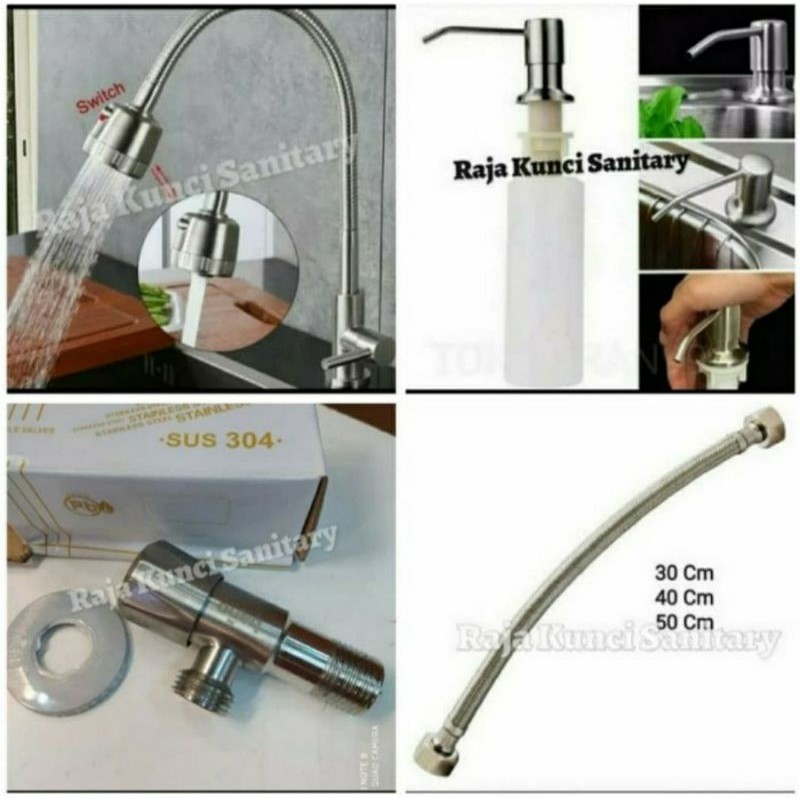 Paket Lengkap Kitchen Sink BOLZANO NICE 6045 Stainless 304/Bak Cuci Piring BOLZANO Seri Nice 6045