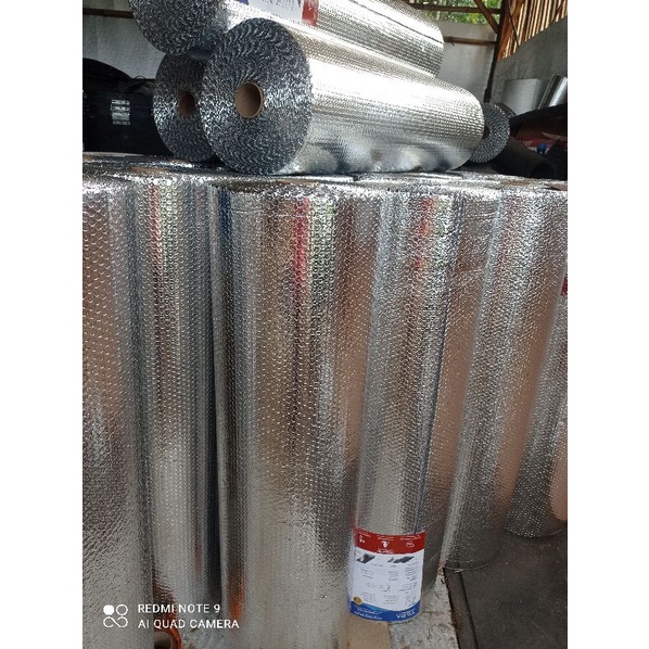 Alumunium foil peredam panas1.2meter × 25 meter (1 roll) alumunium foil metalize peredam panas atap rumah, pabrik