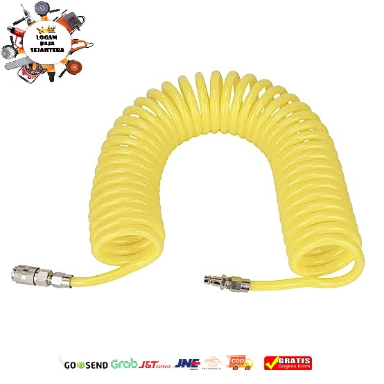 Selang PU Recoil Hose Selang Compressor Sepiral 6 Meter SELANG RECOIL / SELANG KOMPRESOR 6mtr