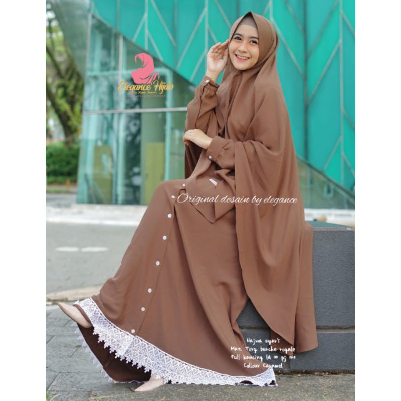 Set gamis syar'i + cadar ori elegance