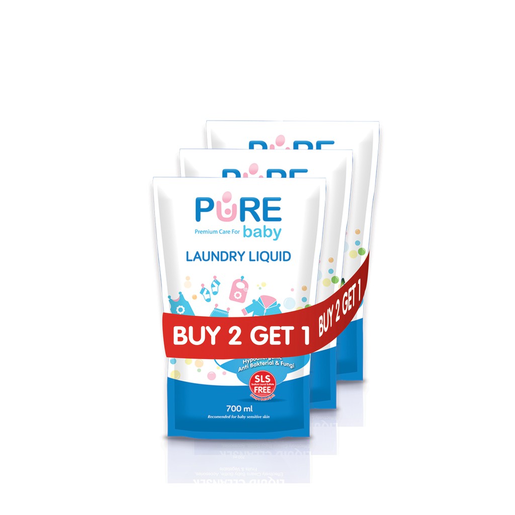 PURE BB LAUNDRY LIQUID REFILL 700ML COMBO BUY 2 GET 1