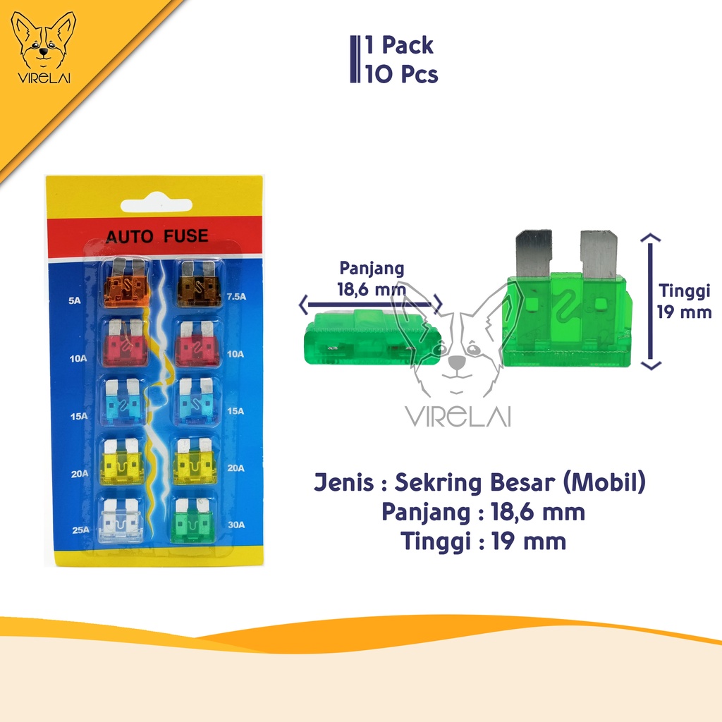 [1 SET] Fuse Blade / Sekring Tancap Kecil / Besar (Motor/Mobil)