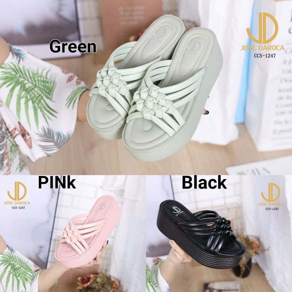JOSE DAROCA Wedges Sandal Kulit #CCS-1247# Original