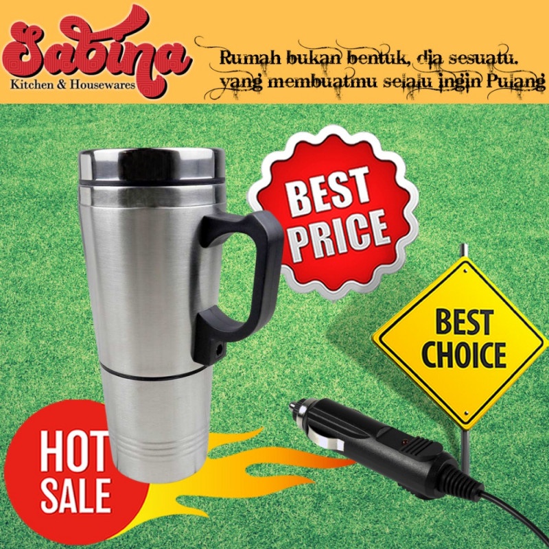 Termos Pemanas Air Mobil 350ml Car Heating Gelas Cup Mug 150ml 12V