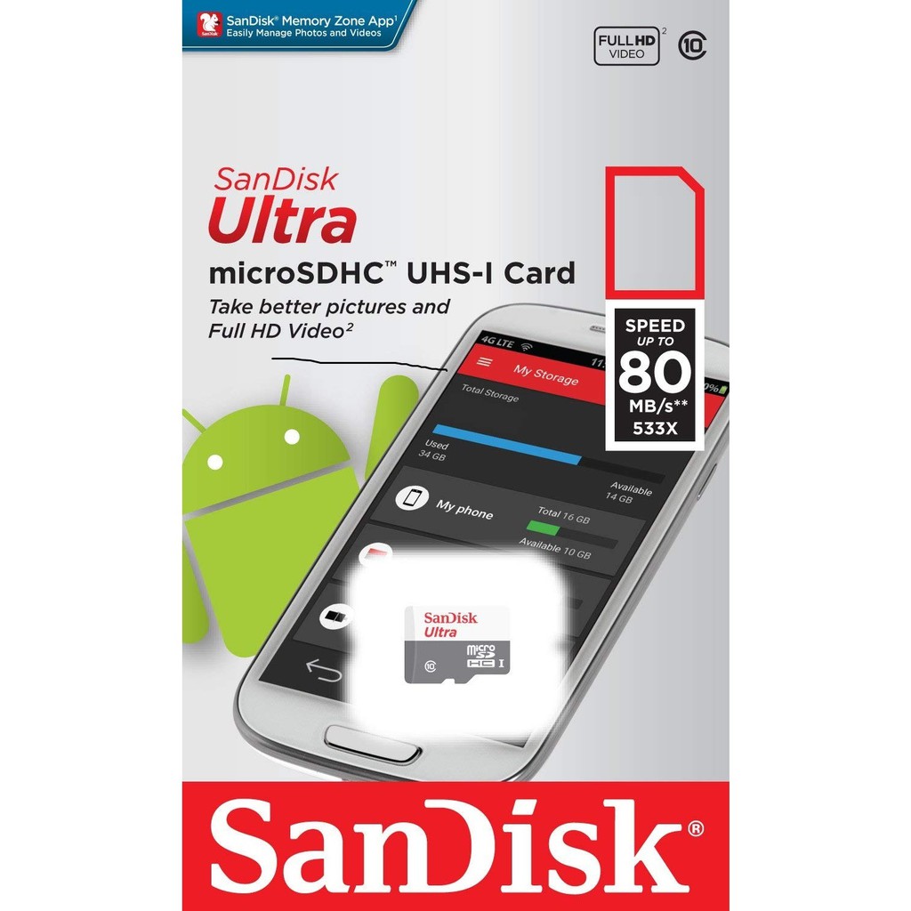 Memory Card | Micro SD 128GB SanDisk Ultra up to 100Mbps Class 10 - Garansi Resmi 7 Tahun