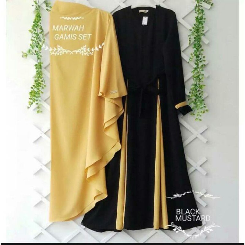 marwah gamis set + hijab syar'i