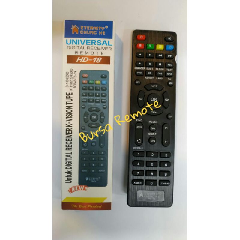 Remot / Remote Digital Receiver Parabola K-Vision HD-18 Bromo C2000 New K1100 K1200 K2000 C1000 / ecer dan grosir