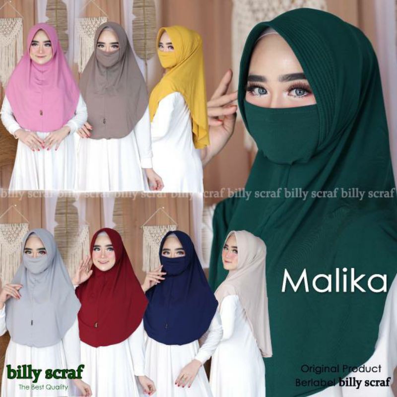 Hijab Instant Masker Malika Bergo Original berlabel Billy Scarf Murah