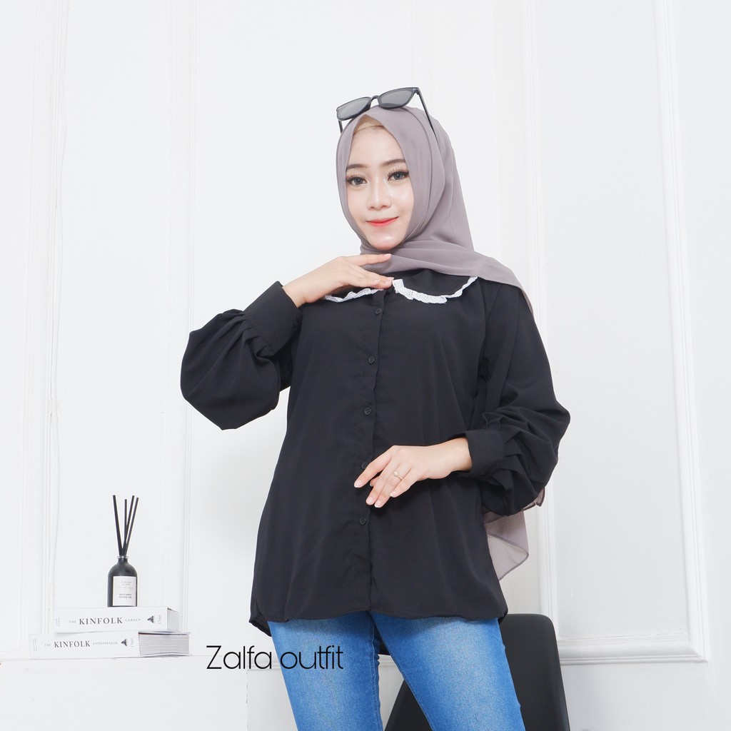 SABRINA blouse by ZALFA OUTFIT / kemeja polos / kemeja kekinian