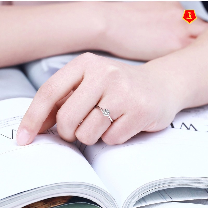 [Ready Stock]Korean Simple Personalized Inlaid Diamond Ring