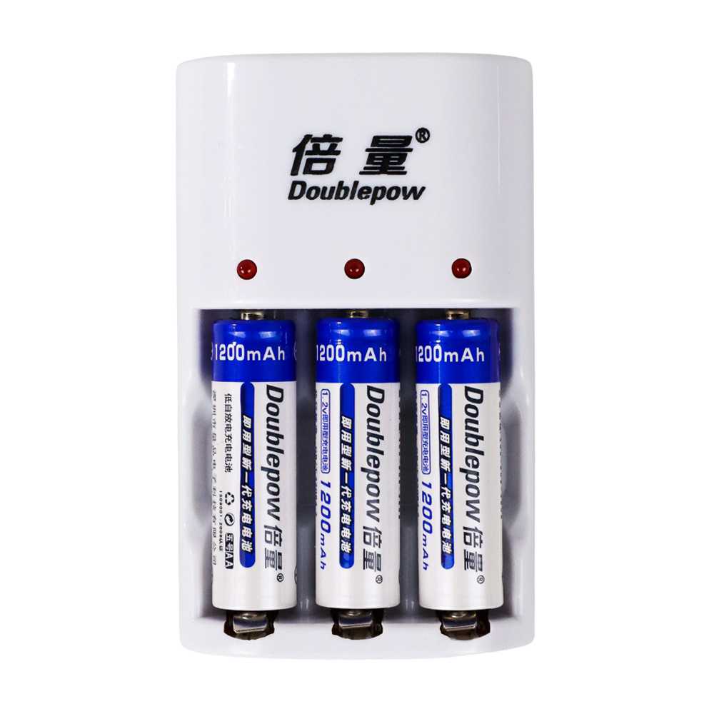 DOUBLEPOW Charger Baterai 3 slot AA/AAA with 3PCS AA 1200mAh - DP-B33