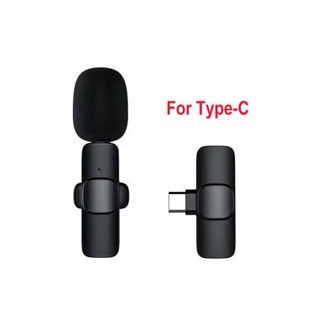 Wireless Lavalier Microphone Portable Audio Video Recording Mic For IPhone Android Live Game Mobile Phone Camera / Mic Wireless Hp Vlog Youtuber Portable Mic for Iphone and Android Smartphone Condenser-M21 TYPE-C