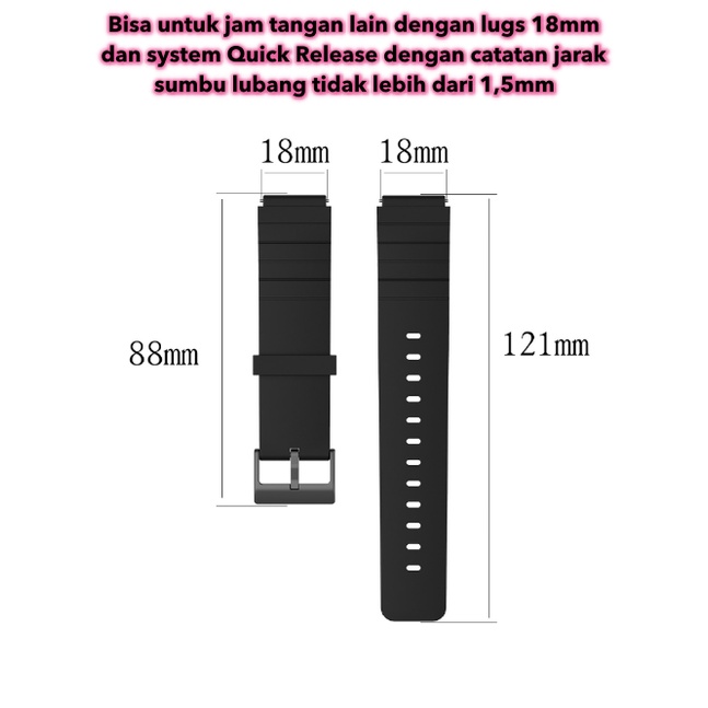 XMW Watch Strap Casio W 800H W800H Series - Tali Jam 18mm Rubber Silikon