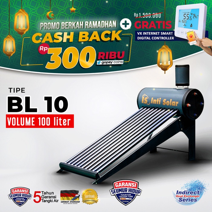 new Pemanas Air Matahari IntiSolar 100 liter INTI SOLAR WATER HEATER BL10