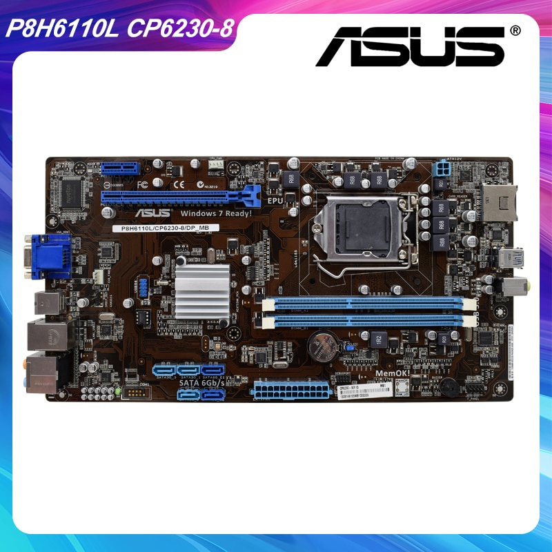 PREORDER ASUS P8H6110L/CP6230-8/DP_MB LGA1155 Intel H61 Original Desktop PC Motherboard DDR3 RAM Core i3 i5 i7 Cpus USB3.0 SATA 6Gb/s