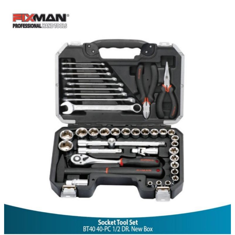 Fixman Bt40 40-Pc 1/2 Dr Socket Tool Set New Box