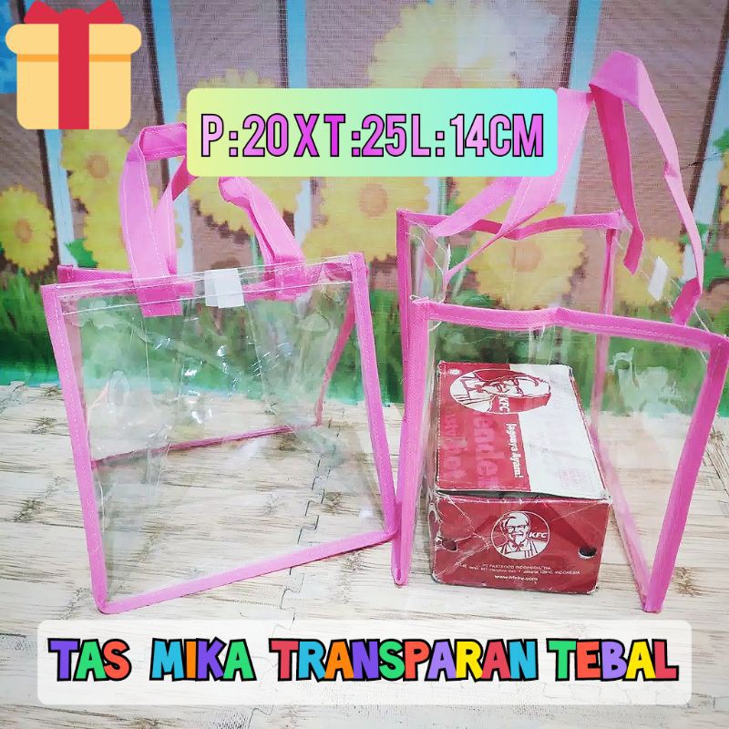 Tas Souvenir,Tas Ultah,Hampers,Tas Khajatan,Mika Tebal Polos (ukuran 20x25 lebar 14cm ) READY STOCK