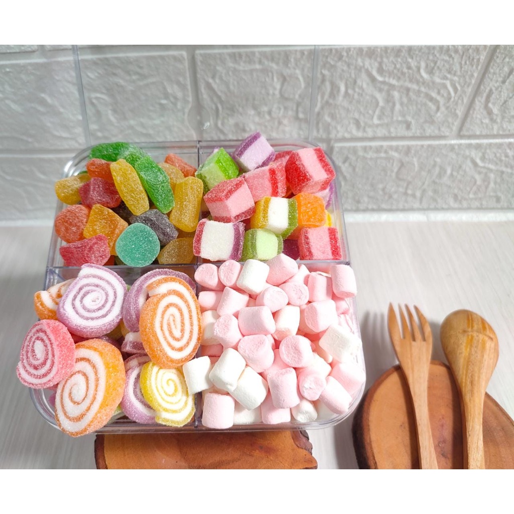 

Paket Coklat Jelly Marshmallows Toples Sekat 4/ Parcel Lebaran/Cokelat Murah/Paket Coklat Murah