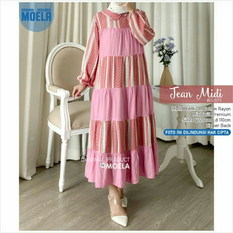 JEAN LOREL,NIBLAS,SILWI,ILARE,JEJU Midi Dress Ori Moela