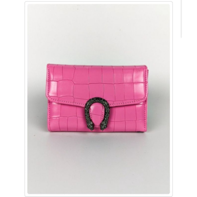 Tas Dompet Selempang Cewek Hot Pink Tali Panjang
